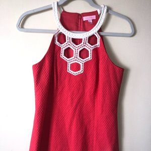 Lilly Pulitzer Coral Halter Seersucker Top